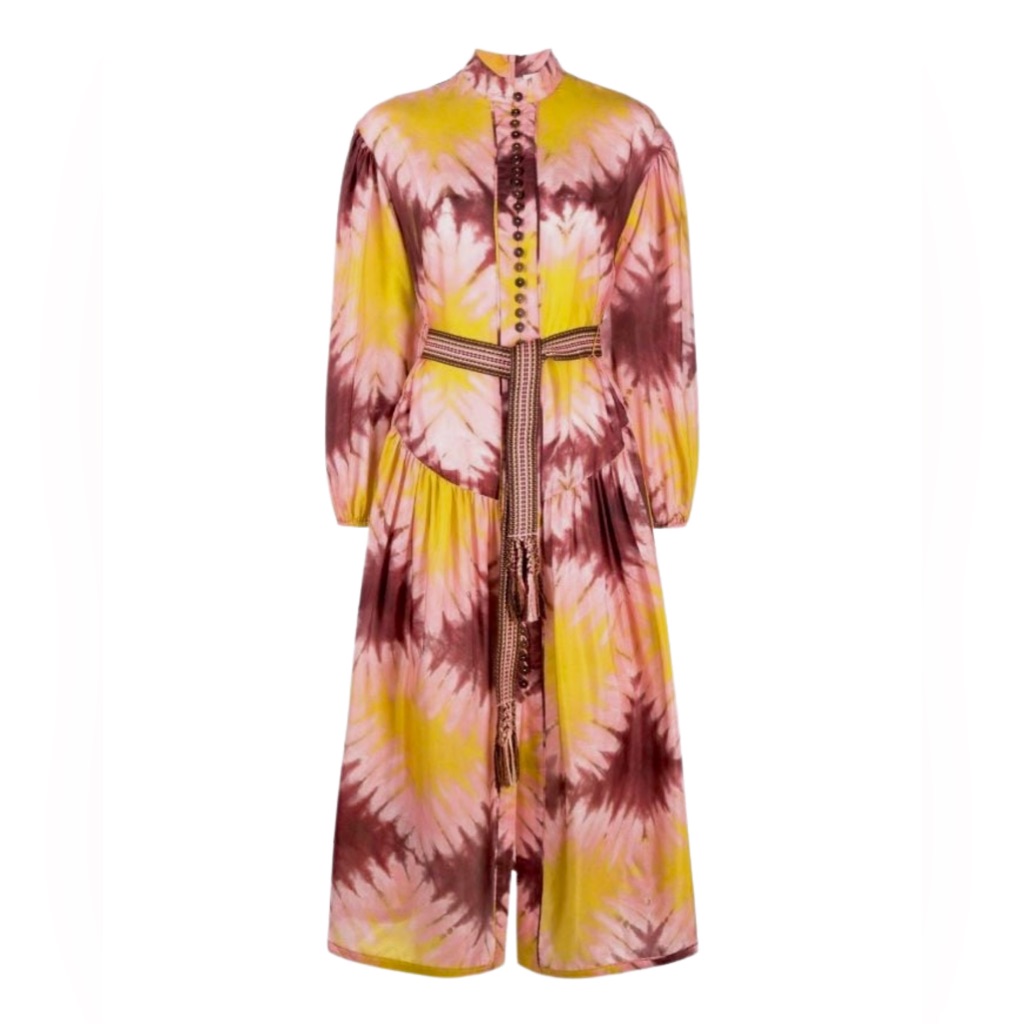 Zimmermann Shelly Buttoned Silk-Voie Midi Dress